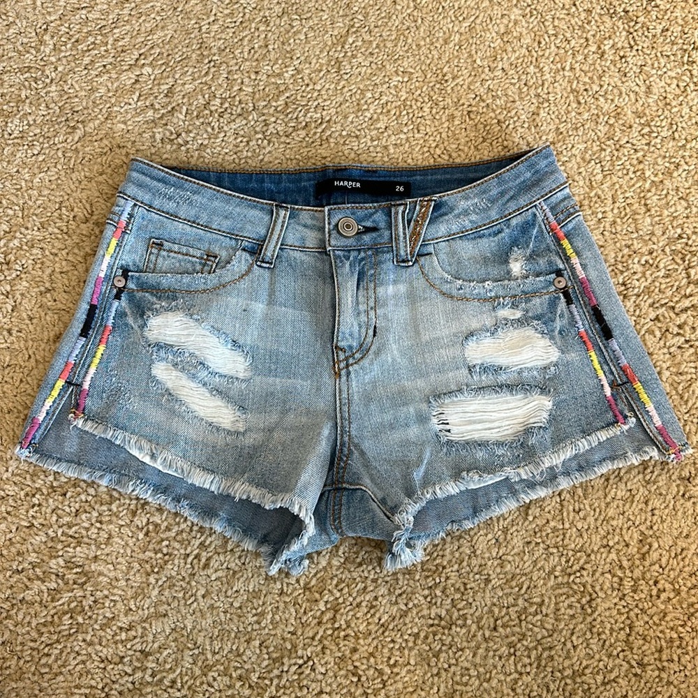 Harper low-rise Denim Shorts